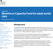 Workforce Capacity Fund for adult social care